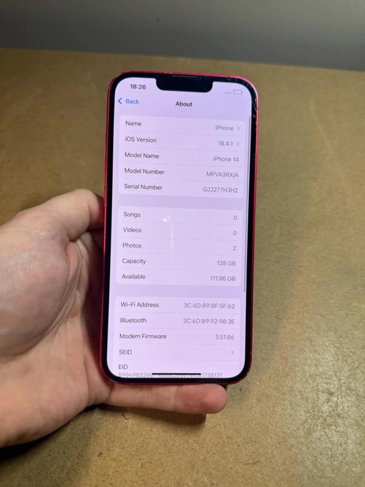 Apple iPhone 14 - 128gb - Red - unlocked